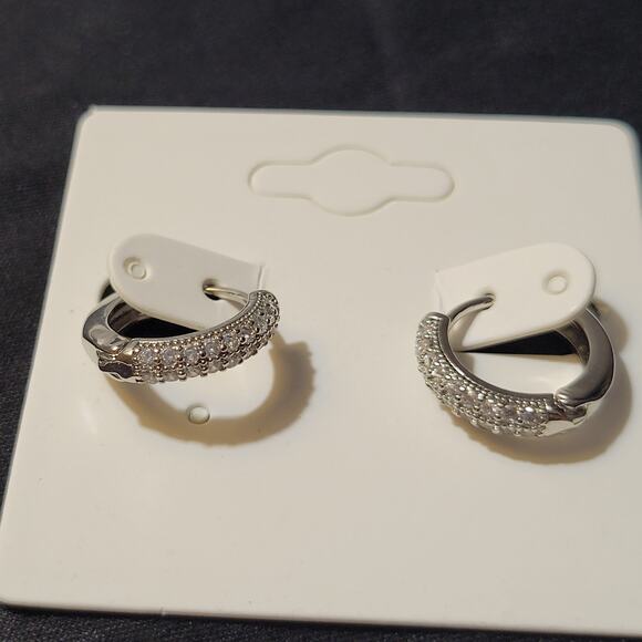 Hoop Zirconia Earrings - Picture 4 of 11